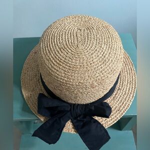Kate Lord Straw Hat with Black Ribbon Small/medium